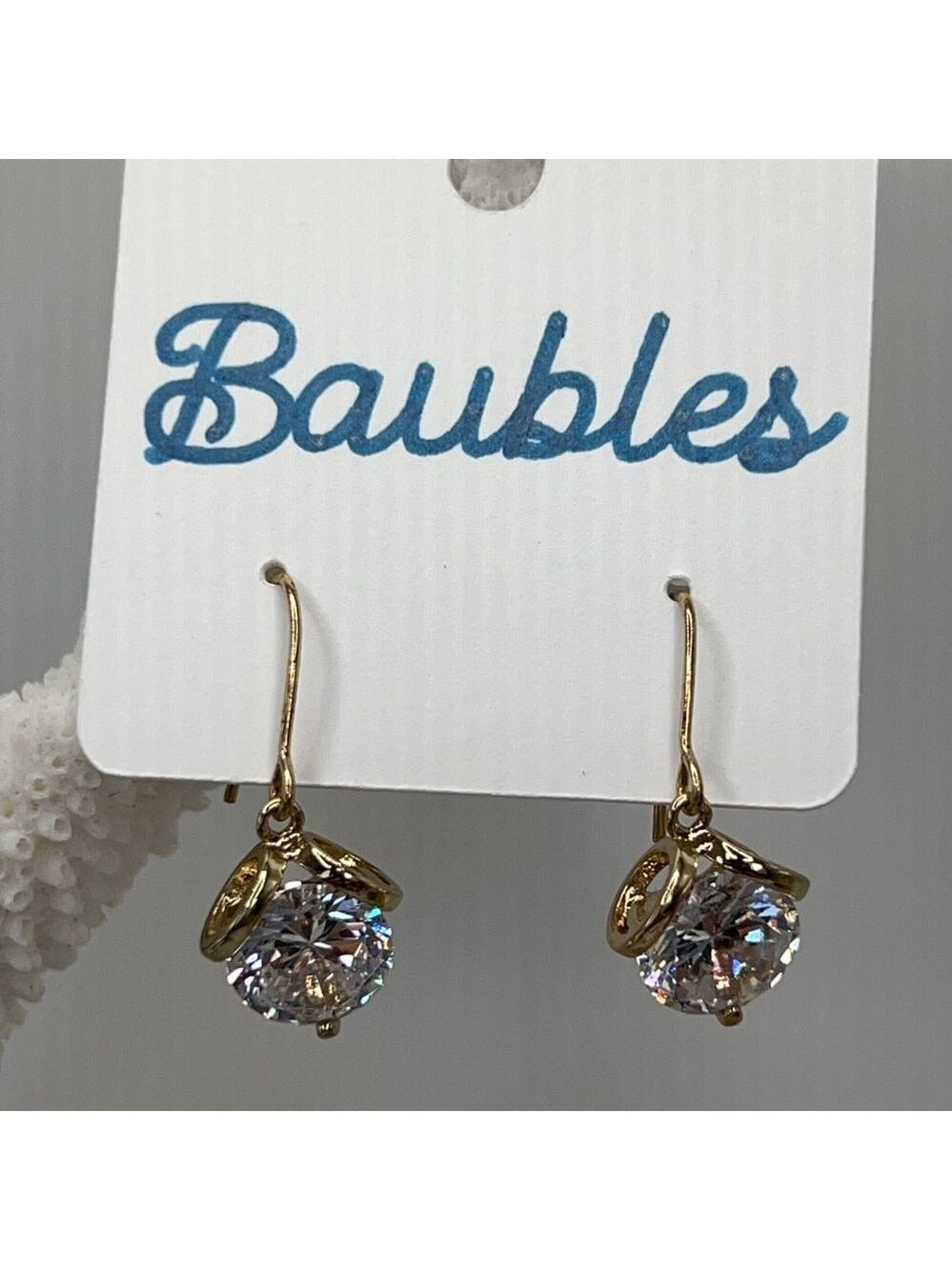 Baubles Austrian Crystal Gold Dangle Earring